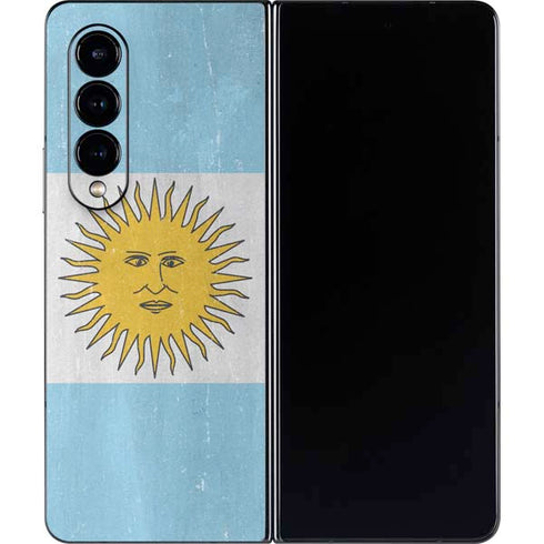Argentina Flag Distressed Galaxy Z Fold4 5G Skin